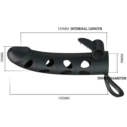 Вибронасадка удлиняющая Pretty Love 6 BI-026215, Черный - фото 5