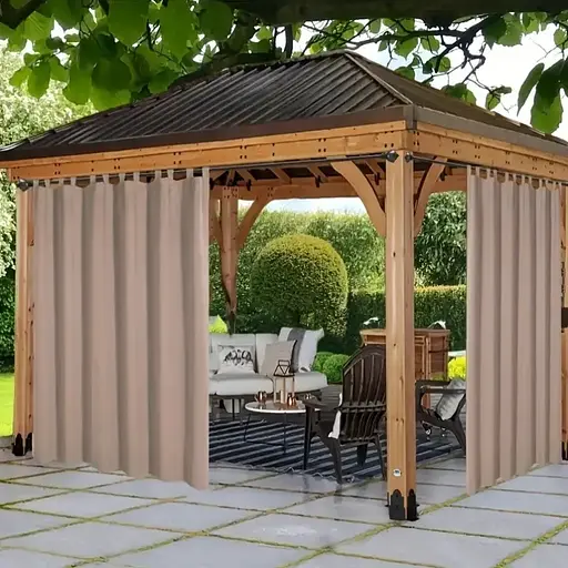 Штора уличная водонепроницаемая для беседки (2.2 х 1.45 м) Бежевый - фото 6