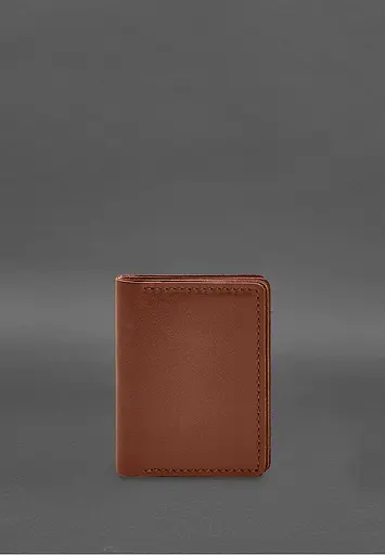 Кожаная обложка для водительского удостоверения, ID и пластиковых карт 2.1 светло-коричневая - фото 2