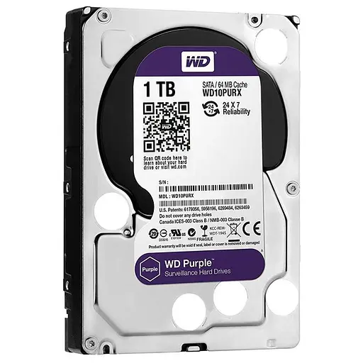 Накопичувач Western Digital HDD SATA 1.0TB Purple 5400rpm 64MB (10PURZ) - фото 2