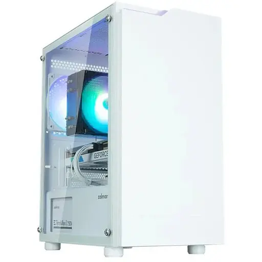 Корпус Zalman T4 Plus белый без БП, 2xUSB3.0, 1xUSB2.0, 1x120мм ARGB, VGA 320мм, TG Side Panel, mATX, белый - фото 1