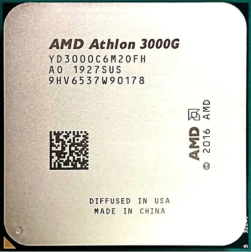 Процесор AMD Athlon 3000G (YD3000C6M2OFH) (Socket AM4, 4T, 3.6 ГГц, Tray) - фото 1