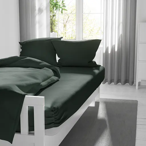 Простирадло на резинці LeLit В-1207 бязь 160 x 200 + 25 см зелене (le2000000318523) - фото 4