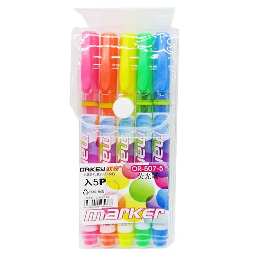 Текстовые маркеры OR-507-5 тонкий корпус 5 цветов