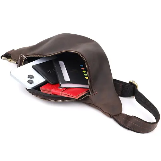 Добротна сумка бананка для чоловіків з натуральної шкіри вінтажної SHVIGEL 34х14х7 см sum0027447 - фото 18