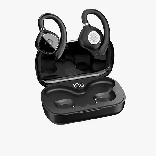 Бездротові кісткові Bluetooth навушники TWS Y1 зі спортивними дужками за вухо Чорні