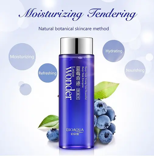 Увлажняющий тонер Bioaqua для лица Wonder Lotion с экстрактом черники 120 мл - фото 2