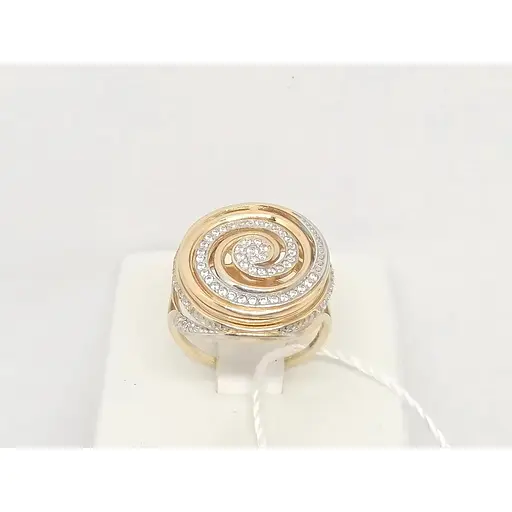 Золоте кільце Родинні коштовності з фіанітами. 1710379 17,5 - фото 2