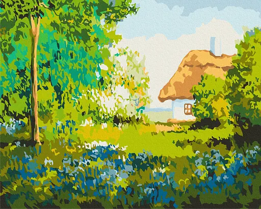 Картина по номерам на подрамнике Brushme Лето в деревне