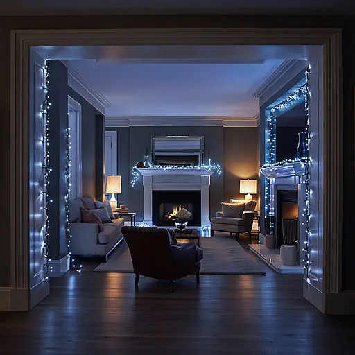 Новорічна гірлянда кімнатна нитка GarlandoPro 16 м 160 LED чорний провід Біле світло W160LED16MBW - фото 3