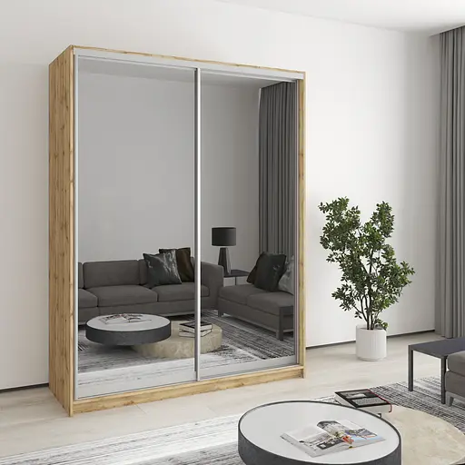 Шафа-купе дводверна MebelStar Комбо AL 2 Дзеркала 160x60x210 см Дуб тахо (MBS-3533)