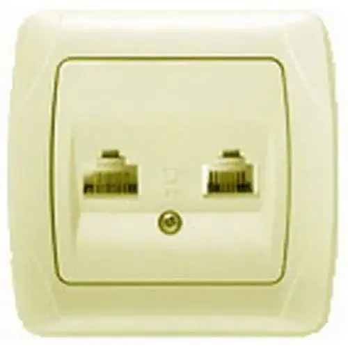 Розетка комп'ютерна Brille 2хRJ45 CAT6 Carmen VI-KO 25.18.0105 (134284)