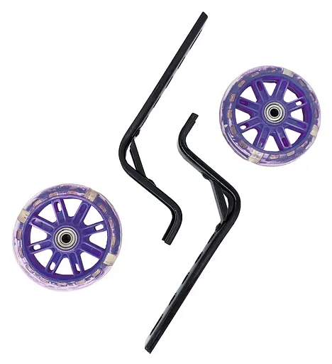 Опорні (тренувальні / додаткові) світлодіодні колеса для дитячого велосипеда 12'-20' фіолетовий (G0001001) - фото 2