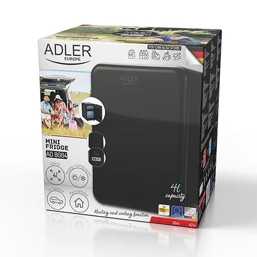 Мини-холодильник Adler AD 8084, 4 л, черный, охлаждение и нагрев, 220В/12В, автохолодильник для дома, офиса, автомобиля и путешествий - фото 9