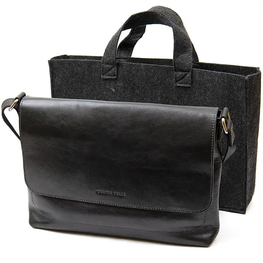 Кожаная мужская сумка GRANDE PELLE 30х23х6 см sum0015572 - фото 7