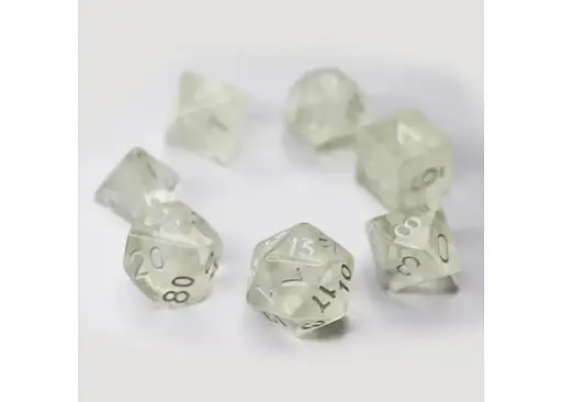 Набір кубиків Transparent 7 Dice Set - Colorless , 7 шт. (g7dtran11) - фото 2