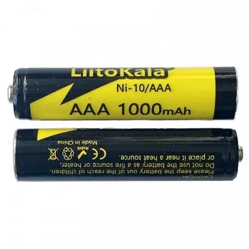 Аккумулятор LiitoKala Ni-10/AAA 1.2V 1000mAh (Черный с желтым) - фото 8