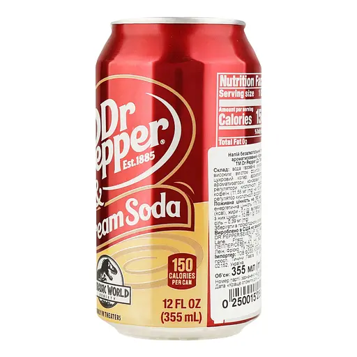 Напиток безалкогольный Dr. Pepper Cream Soda сильногазированный 0.355 л ж/б (929827) - фото 2