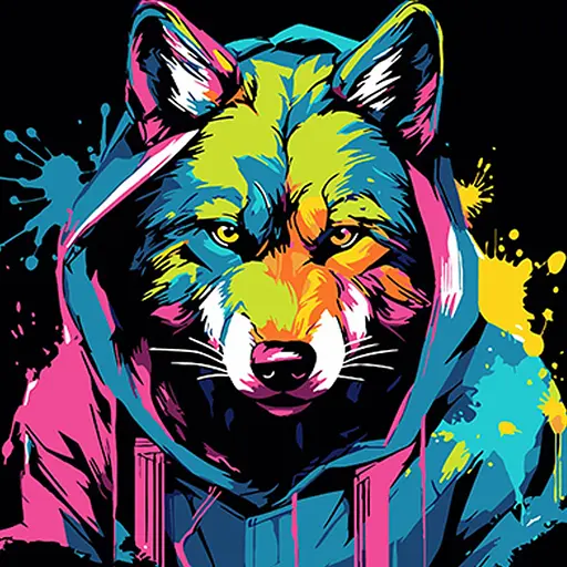 Набор для росписи Strateg Яркий образ волка на черном фоне 40х40 см (AV4040-54) - фото 1