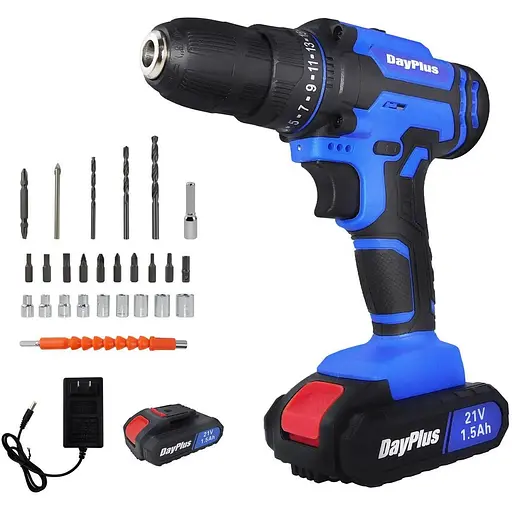 21-вольтовий дриль 2-швидкісний електричний акумуляторний дриль