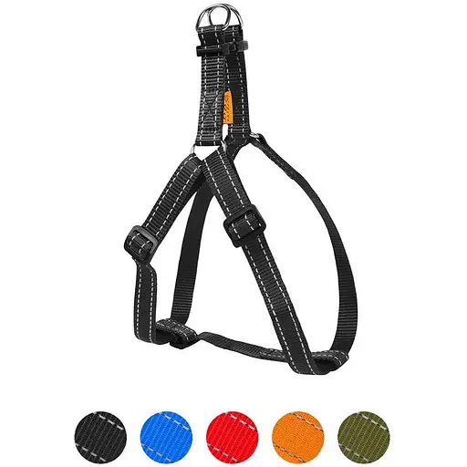 Шлея Dog Extreme з нейлону регульована (ширина 20мм, В:50-80см) чорний - фото 2