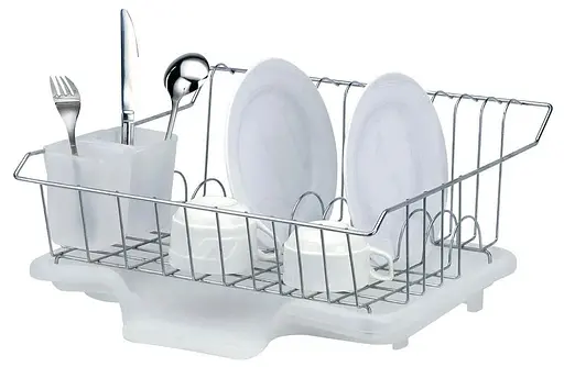 Сушарка для посуду Lemax з тримачем для приборів хром 41.3х36.8х20 см (LF-923) - фото 6