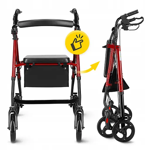 Роллер для ходьбы 4FIZJO складной, с сумкой Black/Red (P-5905973406901) - фото 6