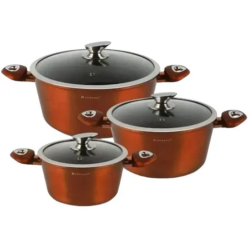 Універсальний набір каструль із кришками Edenberg EB-7422 з литого алюмінію з антипригарним покриттям - фото 1