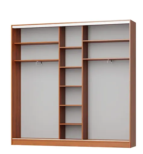 Шкаф-купе трехдверный MebelStar Уни AL 2ДСП/Зеркало 240x45x240 см Бетон (MBS-1962) - фото 2