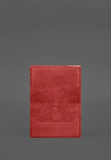 Кожаная обложка для пенсионного удостоверения красная - фото 4