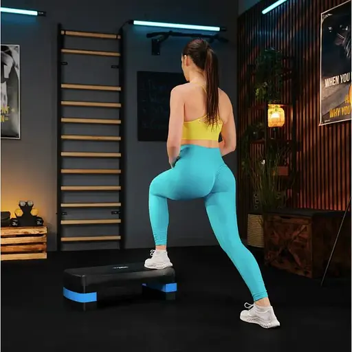 Степ платформа Trex Sport TX-030AS 3 рівнева чорно-блакитна - фото 8