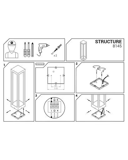 Вуличний світильник Nowodvorski 8145 Structure led - фото 4