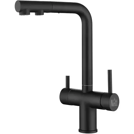 Комплект чорної мийки на кухню та змішувача Nett з нержавіючої сталі NB-7048 - фото 4