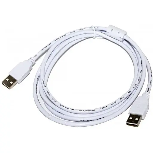 Кабель Atcom Usb 2.0 AM / AM male to male длина 1.8 м белый пакет