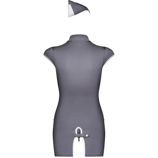 Еротичний костюм стюардеси Obsessive Stewardess 3 pcs costume grey L/XL - фото 6