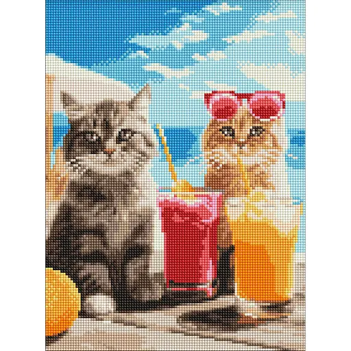 Алмазна мозаїка Котики на відпочинку AMO8145, 30х40 см