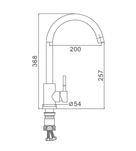 F40899 (H899) Змішувач для кухні НЕРЖ. U-гусак гайка Ø35 Frap 1/10 Нержавіюча сталь - фото 6