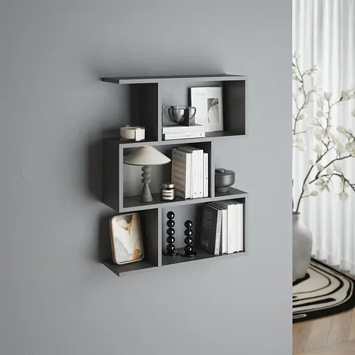 Полка для книг навесная Vays M-50 Антрацит