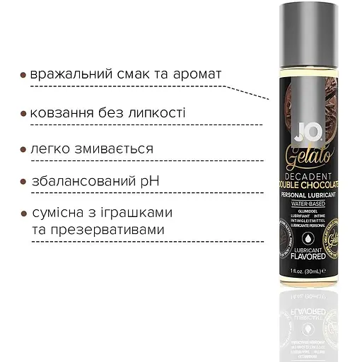 Змазка на водній основі System JO Gelato Double Chocolate (30 мл) - фото 3