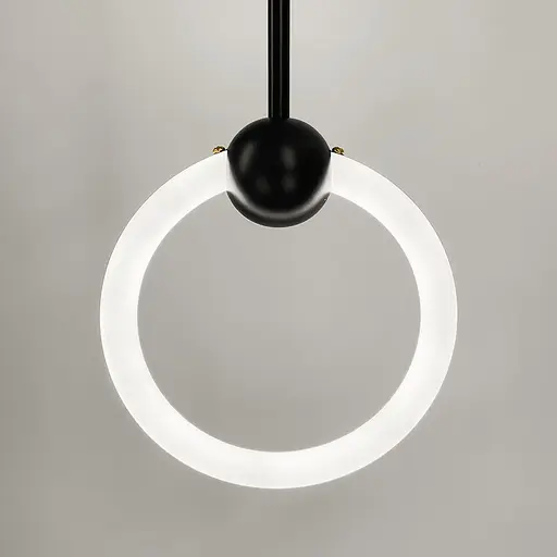 Подвес со светодиодным кругом и черным корпусом | Line F | Арт. D18/1 BK - фото 6