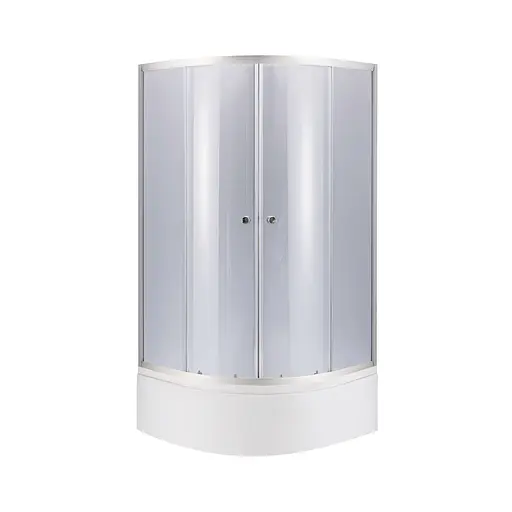Душевая кабина Latwa SC80x80.SAT.HIGH.GR полукруглая, стекло тон. 4 мм + душевой поддон Kapielka ST80x80x41, с панелью Lidz, универсальная, матовая - фото 1