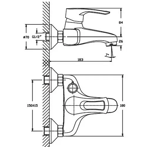 Смеситель для ванны Haiba HANSBERG 009 HB0199 - фото 2