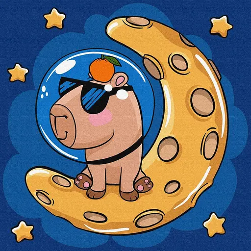 Картина по номерам "Капібара на місяці" KHO1281, 30x30 см