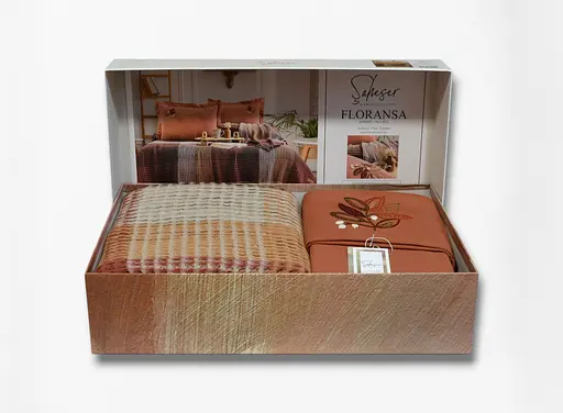 Летнее постельное белье с покрывалом-пике Floransa Kiremit Saheser pbe0051388 - фото 1