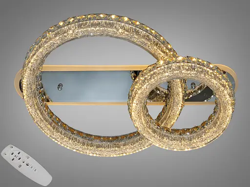 Люстра стельова LED кришталева хром 140W пульт - фото 1