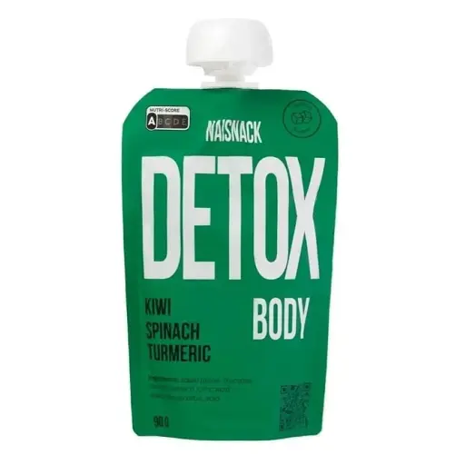 Снек-пюре ТМ "NAISNACK" DETOX. Гомогенізоване, стерилізоване. Смак яблука, ківі та шпинату. 90г