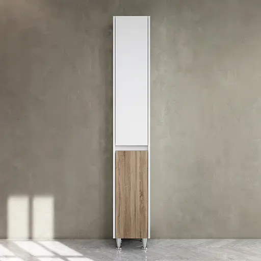 Пенал Am.Pm Gem S підлоговий 35 см з кошиком лівий білий глянець/дерево M91CSL0356WF38 - фото 3