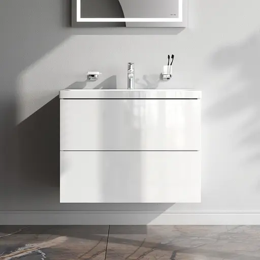 Тумба з умивальником AM.PM Gem підвісна 75 см білий MGA-FHX07522WG-WCC0752WG Білий - фото 2