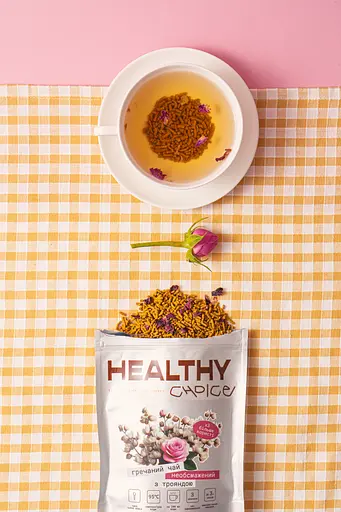 Необжаренный гречишный чай с розой Healthy Choice 100 г - фото 2