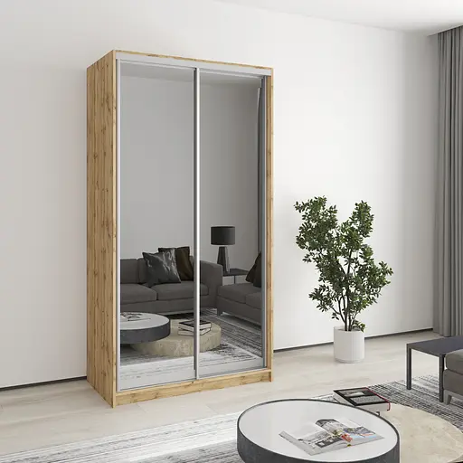 Шафа-купе дводверна MebelStar Стандарт AL 2 Дзеркала 110x60x210 см Дуб тахо (MBS-3487)